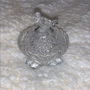 Adorable Lead Crystal Birdie Trinket Box